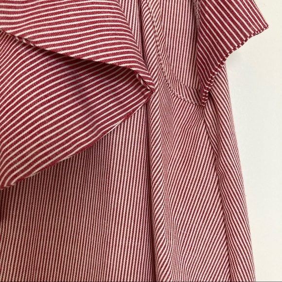 Red and white striped ruffle shirt - Picture 3 of 4